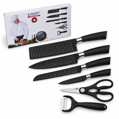 Set de Cuchillos De Cocina 0277 De 6 Piezas Con Tijeras Y Pelador