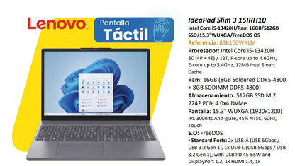 Computador Idepad Slim 3 15irh10 Pantalla Tactil