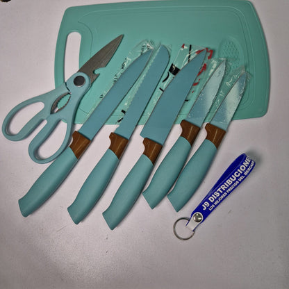 Set Cuchillos Con Soporte Y Tabla Of1