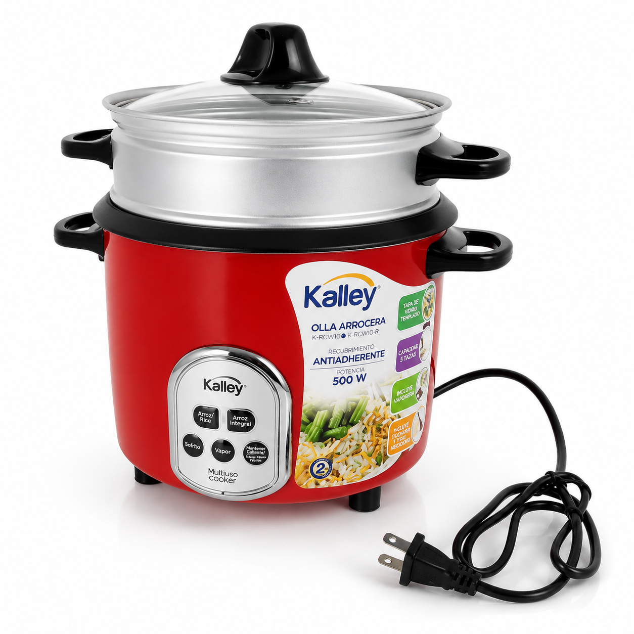 Arrocera Kalley 7 Tazas Digital Roja