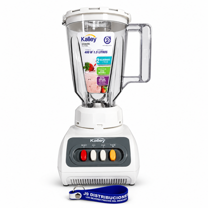 Licuadora Kalley 400w 1.5 Litros Vaso Acrílico