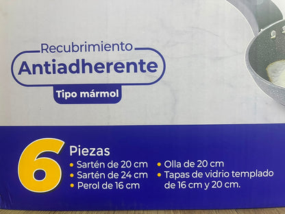 Juego De Ollas Kalley 6 Piezas Aluminio Forjado Antiadherente