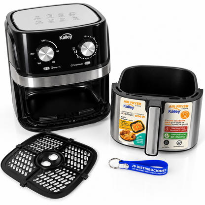 Freidora De Aire Kalley K-MAF6 De 6.3 Litros 1700 W Negra