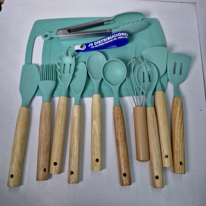 Set Cuchillos Con Soporte Y Tabla Of1