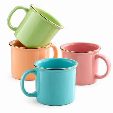 Juego De Pocillo mugs Corona Macaron Set X8 Unidades Diferentes Colores