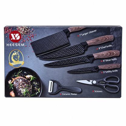 Set de Cuchillos De Cocina 0280 De 6 Piezas Con Tijeras Y Pelador