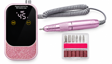 Drill De Uñas ROHS 45.000 RPM Táctil Con Fresas Y Mirellado