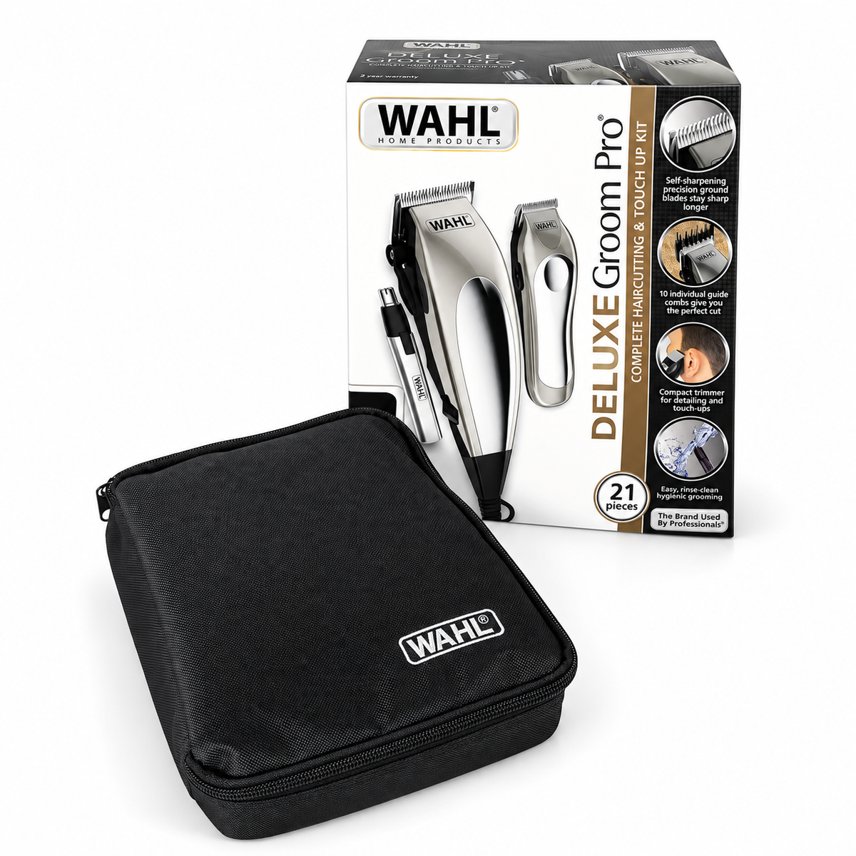 Maquina De Motilar Combo Wahl Deluxe 21 Piezas