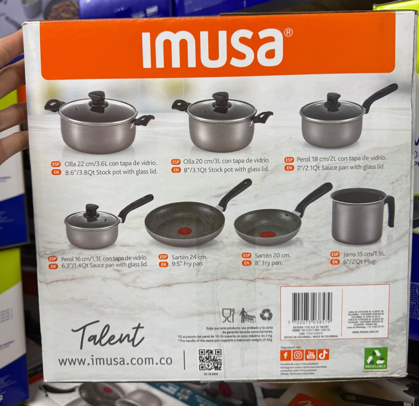 Juego De Ollas Imusa Talent 11 Piezas