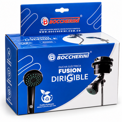 Ducha Eléctrica Boccherini 220 V Negra Con Regadera Y Manguera