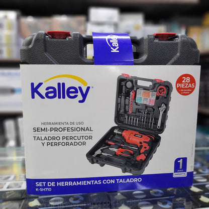 Taladro Kalley Percutor Con Kit Herramientas