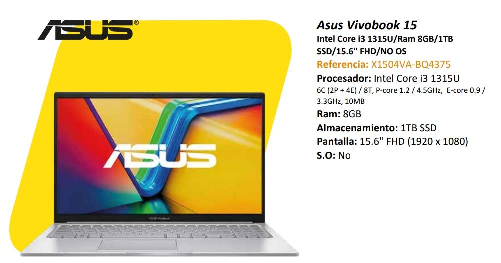 Computador Asus Vivobook 15