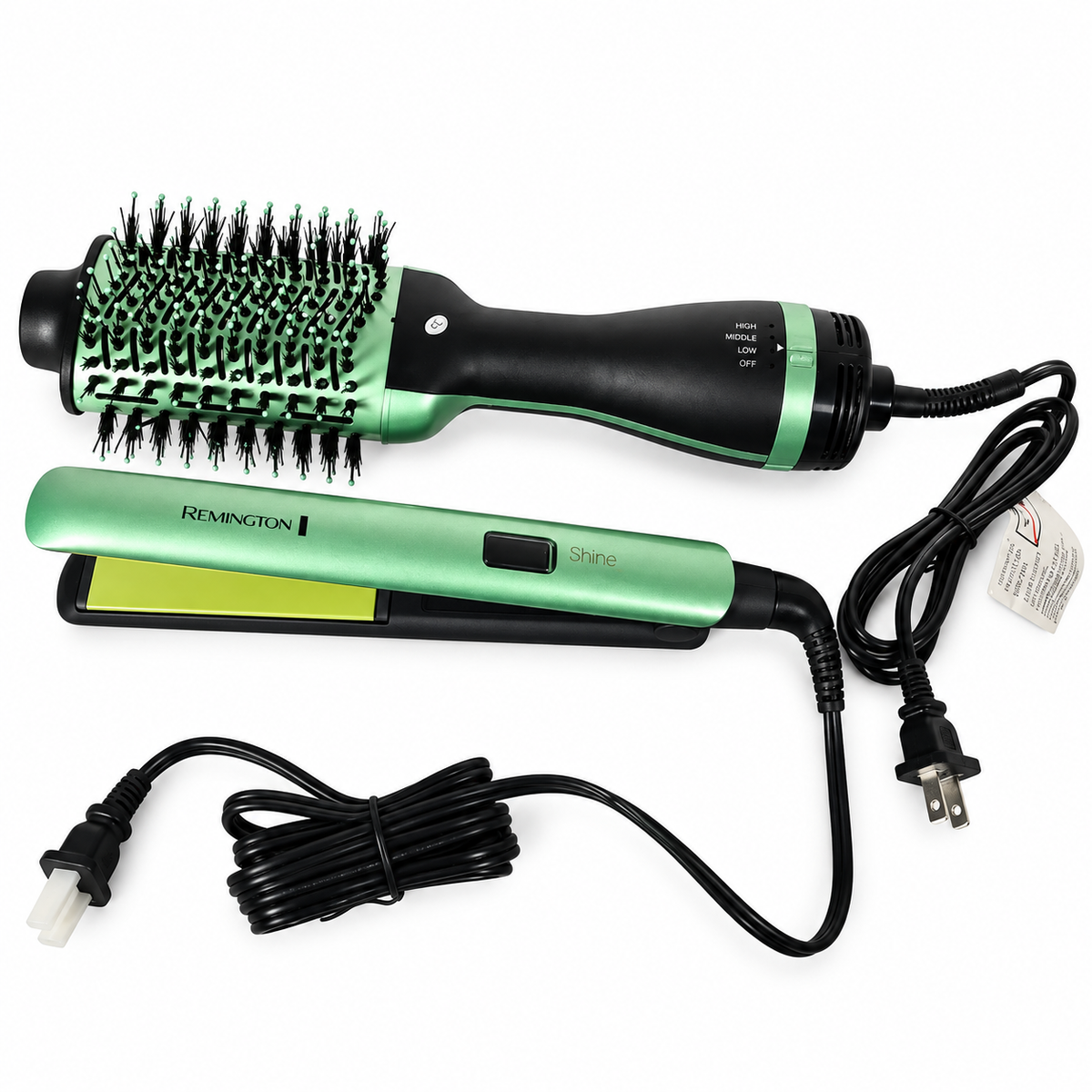 Combo Plancha Remington Aguacate + Cepillo Secador Aguacate