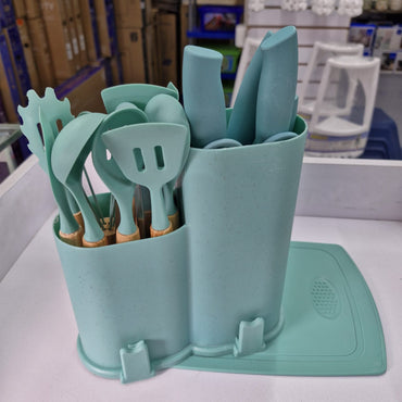 Set Cuchillos Con Soporte Y Tabla Of1