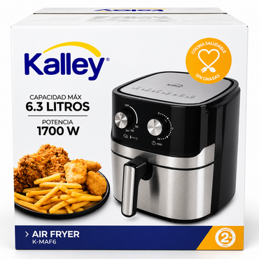 Freidora De Aire Kalley K-MAF6 De 6.3 Litros 1700 W Negra