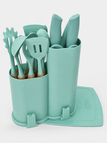 Set Cuchillos Con Soporte Y Tabla Of1