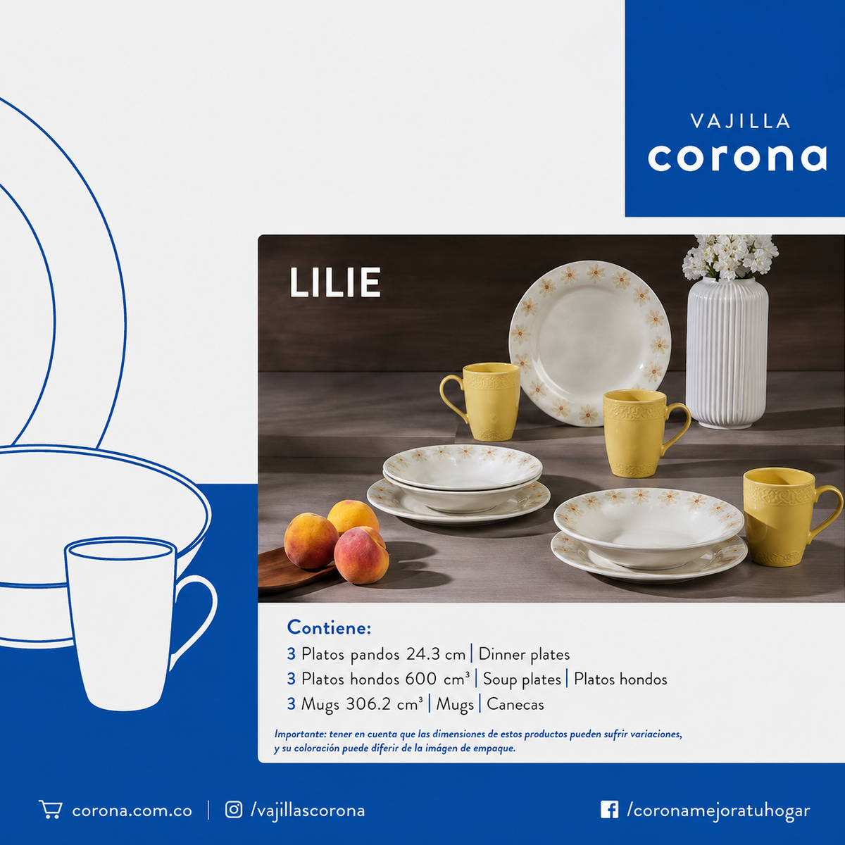Vajilla Corona Lilie