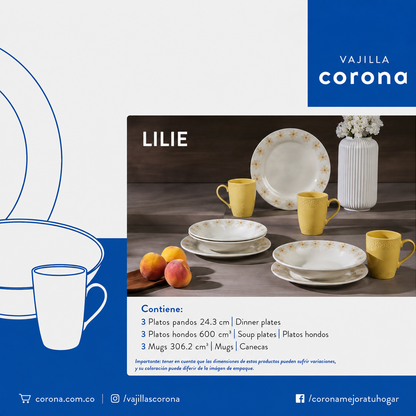 Vajilla Corona Lilie