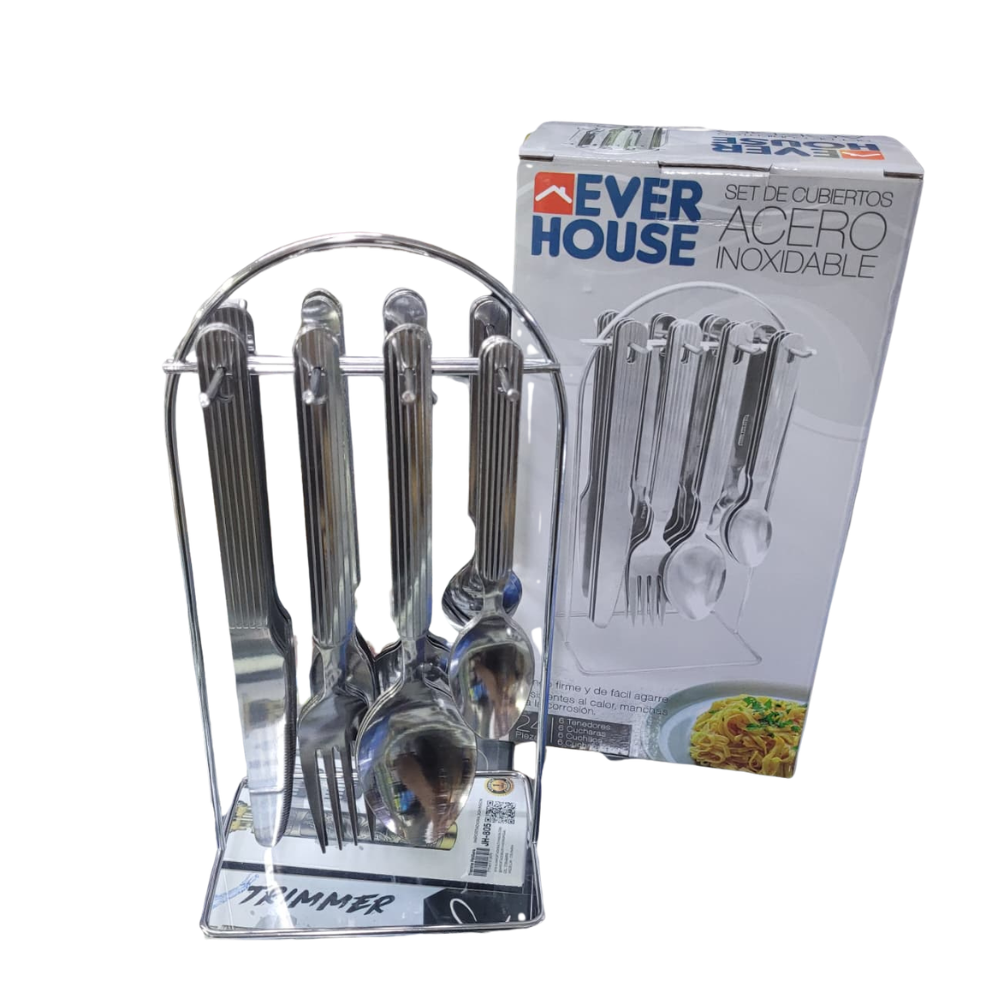 Juego De Cubiertos Everhouse Acero X 24 Piezas