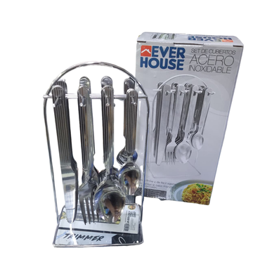 Juego De Cubiertos Everhouse Acero X 24 Piezas