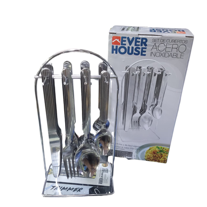 Juego De Cubiertos Everhouse Acero X 24 Piezas