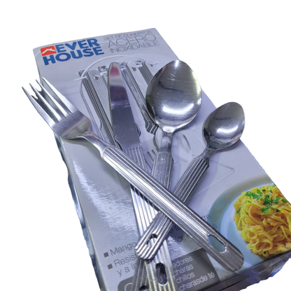 Juego De Cubiertos Everhouse Acero X 24 Piezas