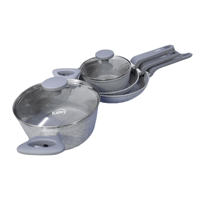 Juego De Ollas Kalley 6 Piezas Aluminio Forjado Antiadherente