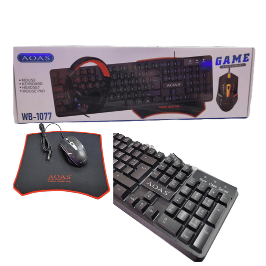 Teclado + Diadema + Mouse + Pad Mouse