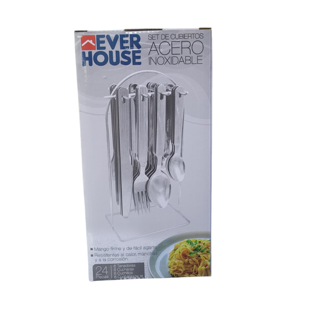 Juego De Cubiertos Everhouse Acero X 24 Piezas