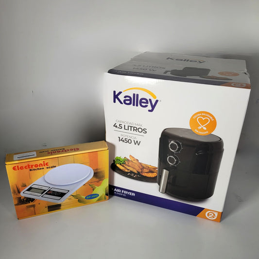 COMBO FREIDORA KALLEY 4.5 LITROS OBSEQUIO GRAMERA 10 KILOS