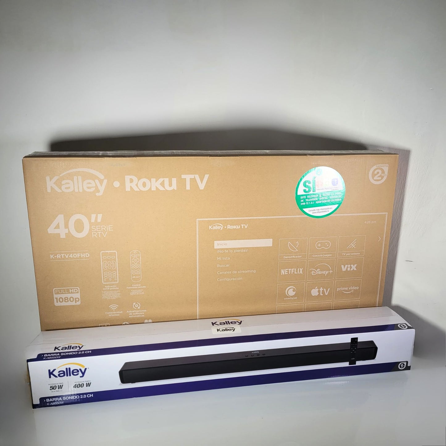 COMBO TELEVISOR KALLEY 40" ROKU + BARRA SONIDO KALLEY