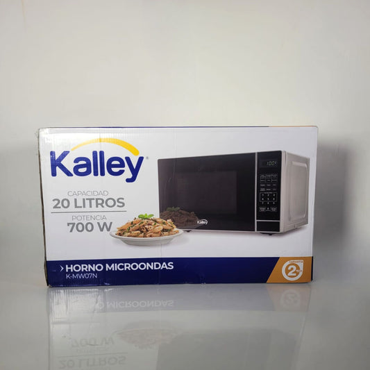 MICROONDAS KALLEY  NEGRO BORDE PLATA 20 LITROS