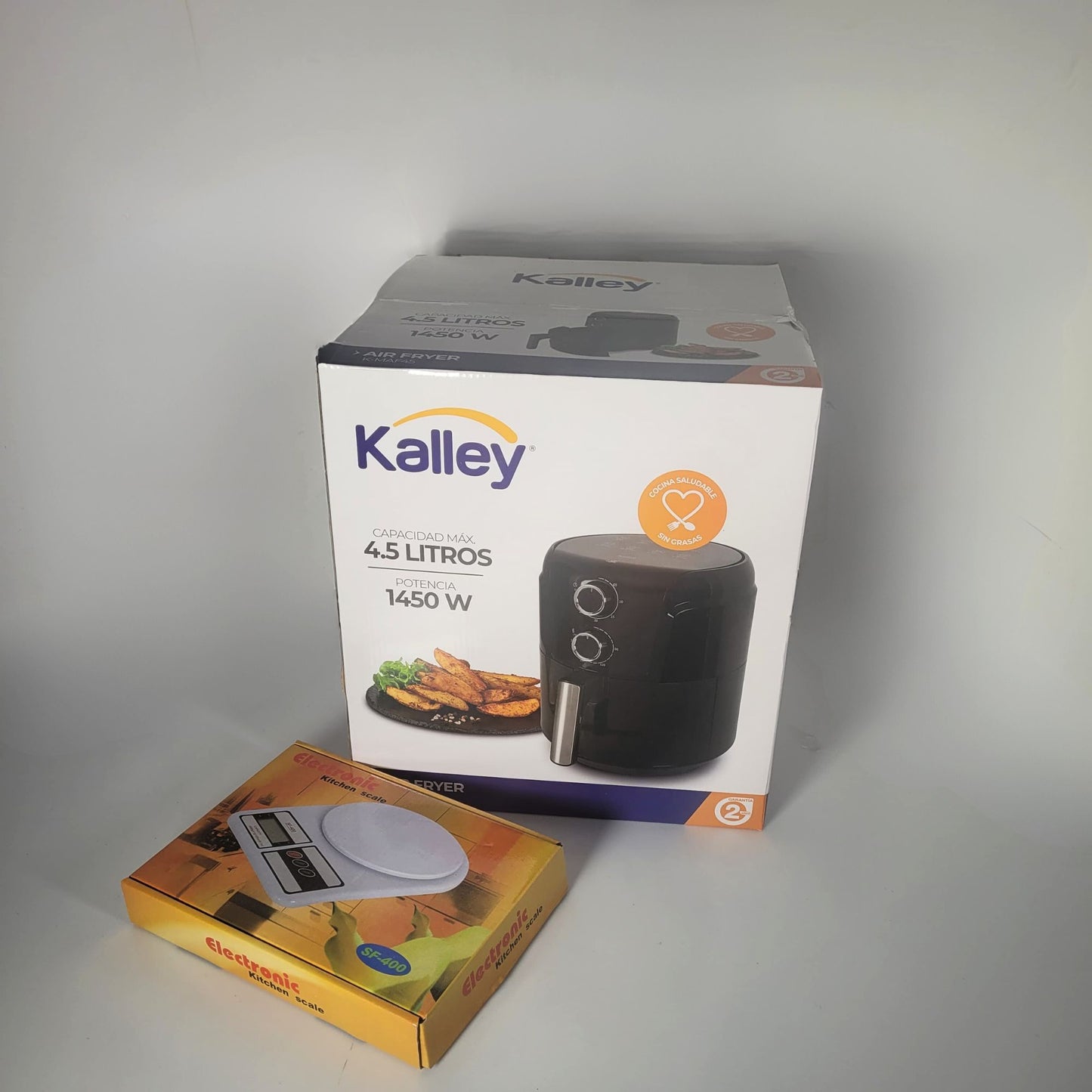 COMBO FREIDORA KALLEY 4.5 LITROS OBSEQUIO GRAMERA 10 KILOS