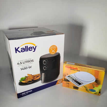 COMBO FREIDORA KALLEY 4.5 LITROS OBSEQUIO GRAMERA 10 KILOS