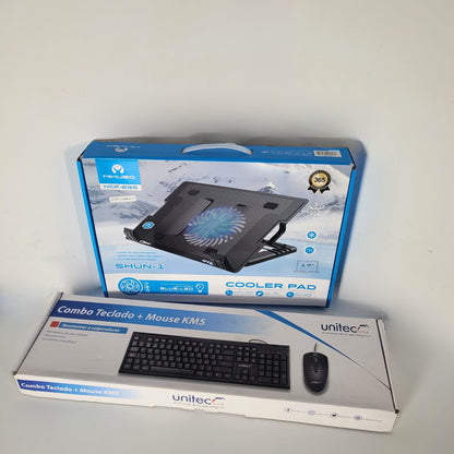 COMBO TECLADO + MOUSE UNITEC + BASE REFRIGERANTE