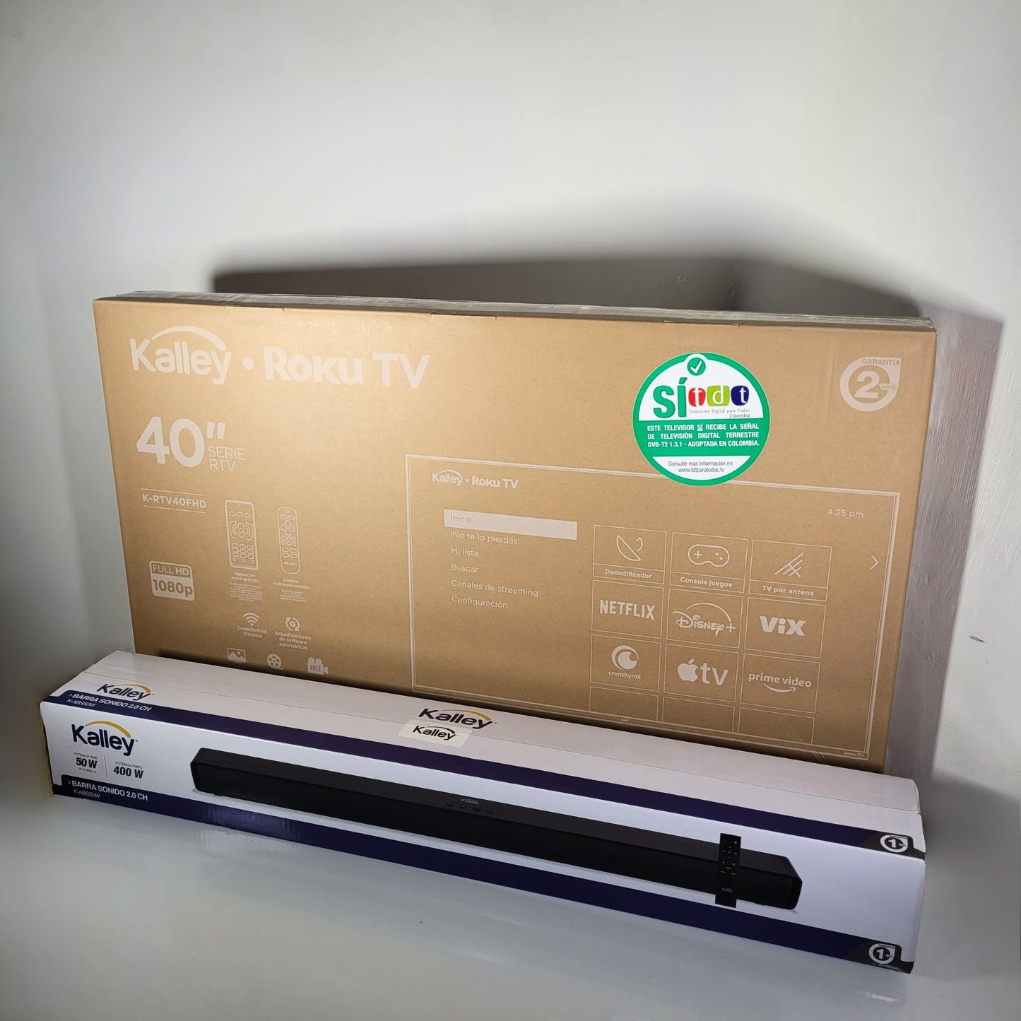 COMBO TELEVISOR KALLEY 40" ROKU + BARRA SONIDO KALLEY