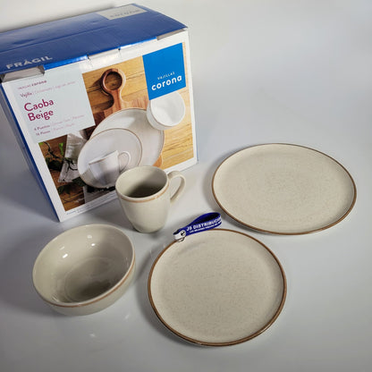 Vajilla Corona Caoba Beige
