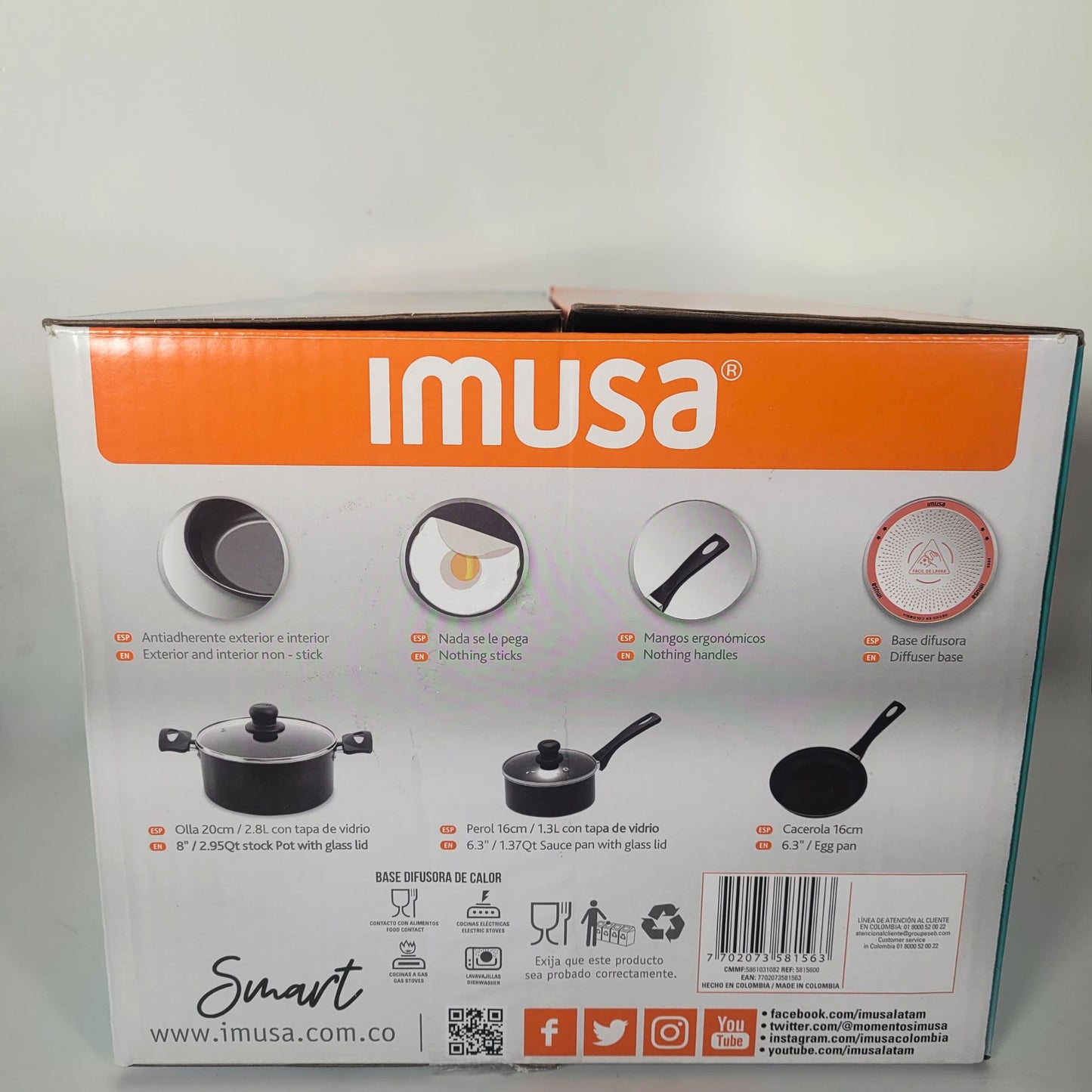 JUEGO DE OLLAS IMUSA 5 PIEZAS SMART