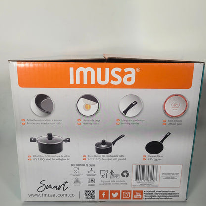 JUEGO DE OLLAS IMUSA 5 PIEZAS SMART