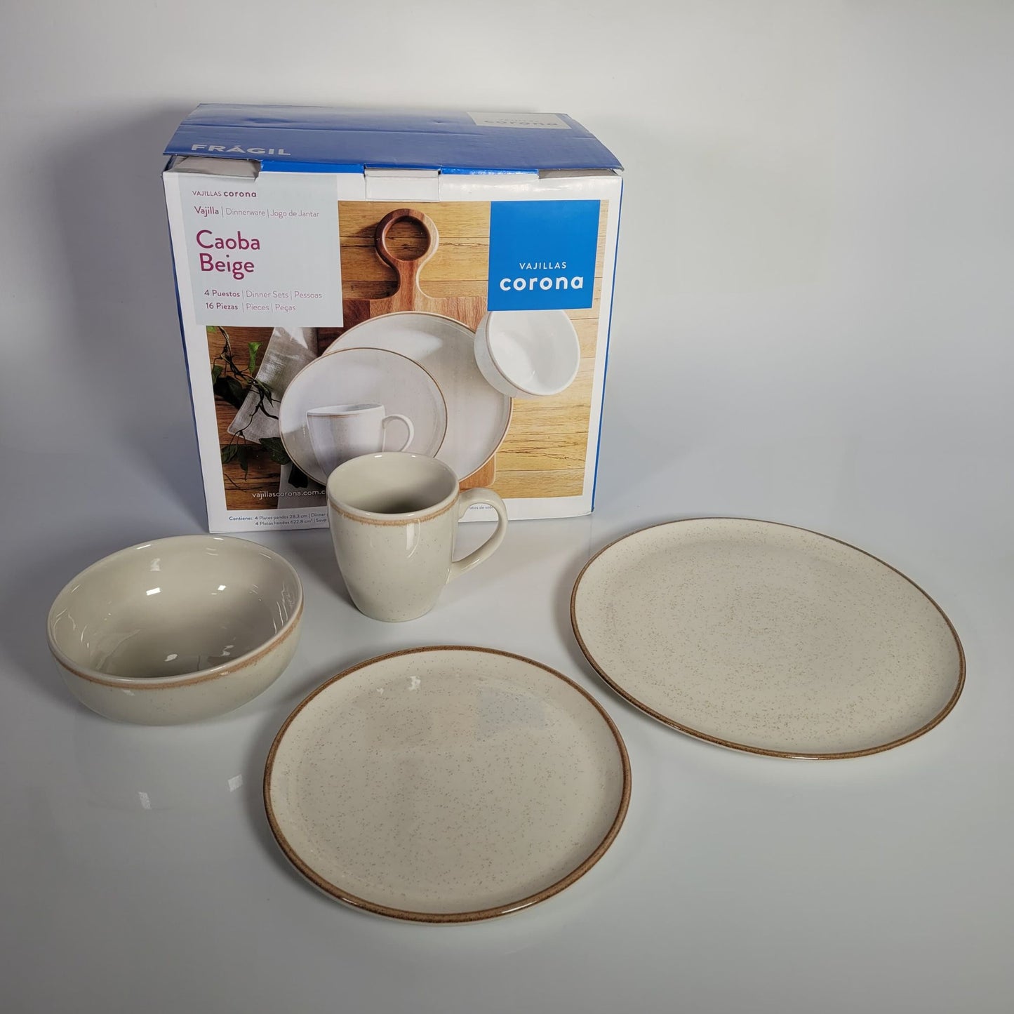Vajilla Corona Caoba Beige