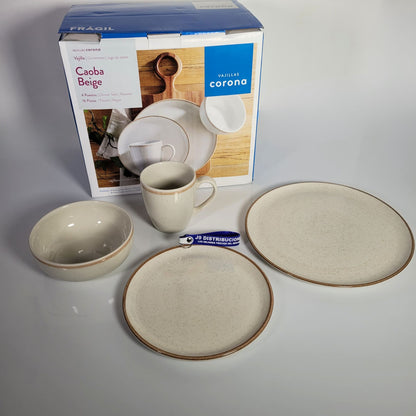 Vajilla Corona Caoba Beige