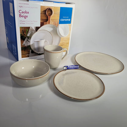 Vajilla Corona Caoba Beige