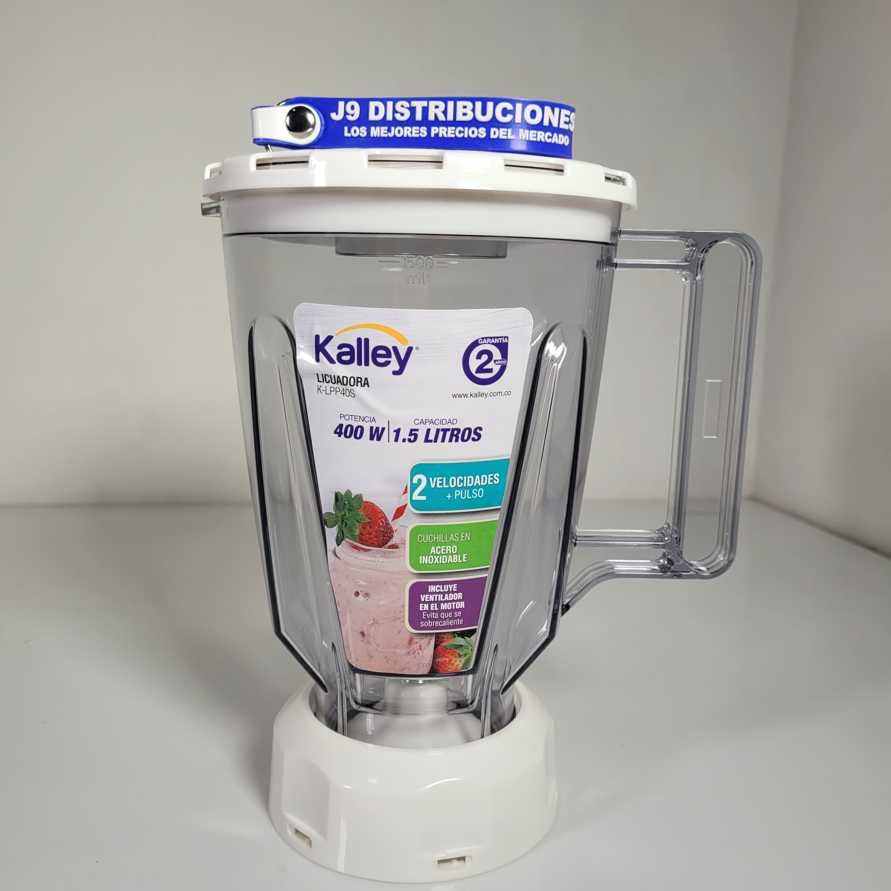 LICUADORA KALLEY 400W 1.5 LITROS VASO ACRILICO J9 DISTRIBUCIONES