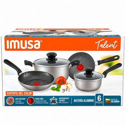 Juego De Ollas IMUSA Talent Antiadherente De 6 Piezas