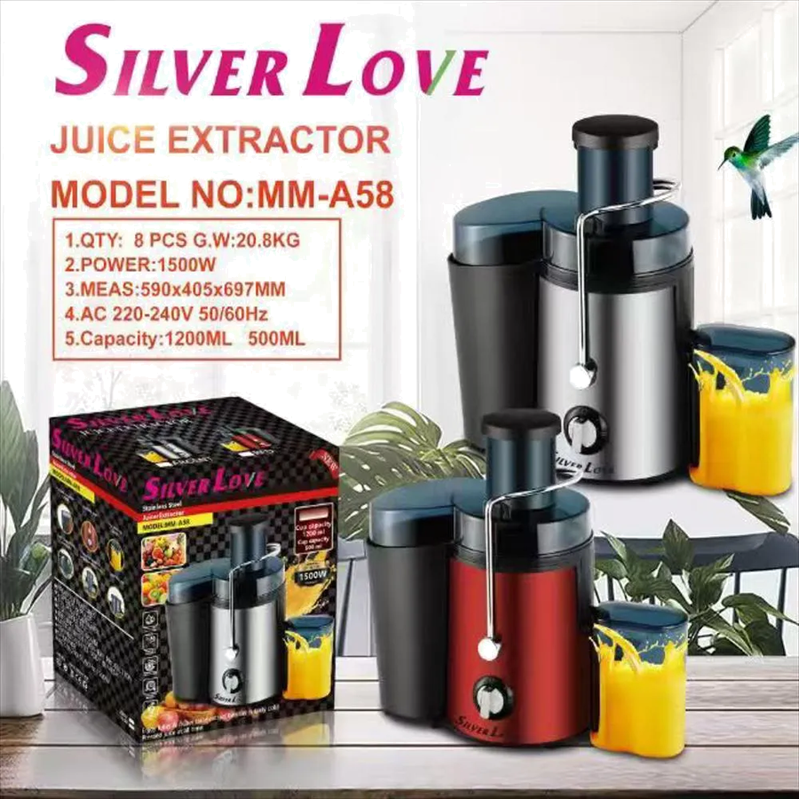 Extractor De Jugos Silver MM-A58 De 1.500 W Y 500 ml