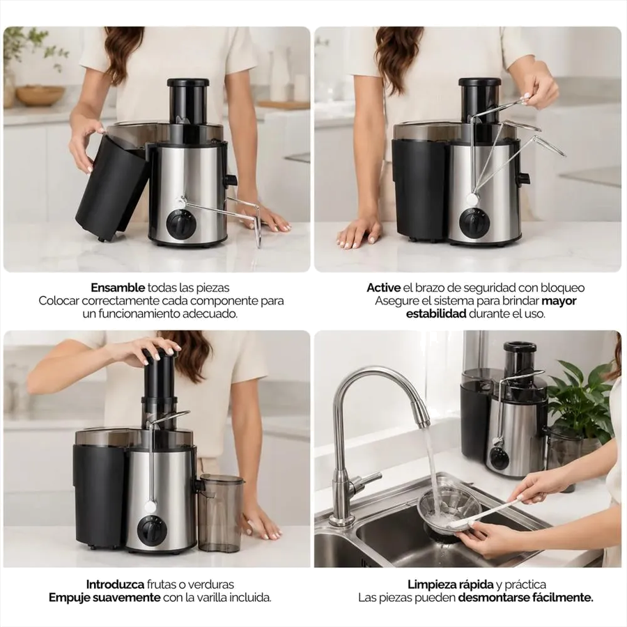 Extractor De Jugos Silver MM-A58 De 1.500 W Y 500 ml