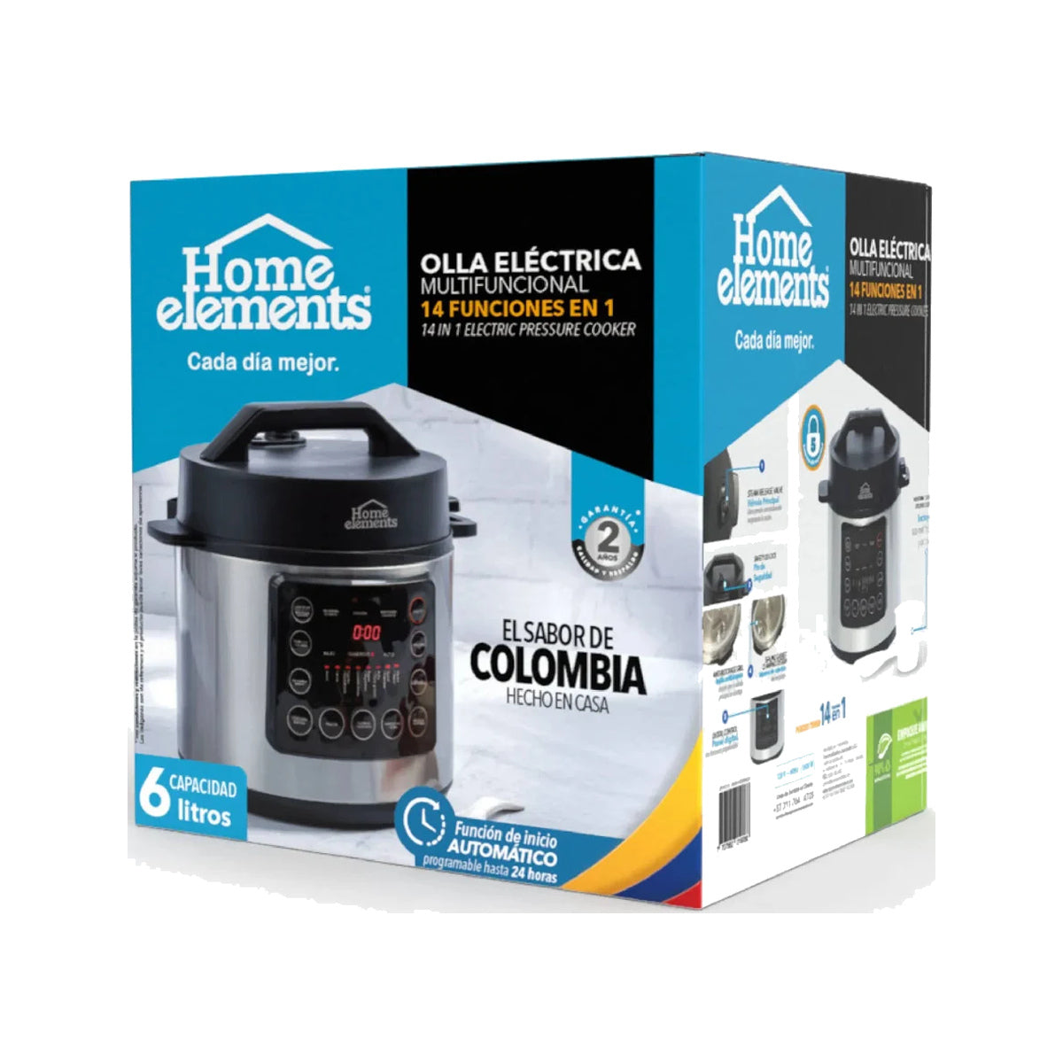 Olla Multifuncional Home Elements 14 En 1 - 6 Litros