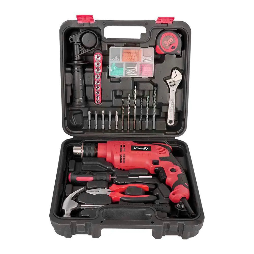Taladro Kalley Percutor Con Kit Herramientas