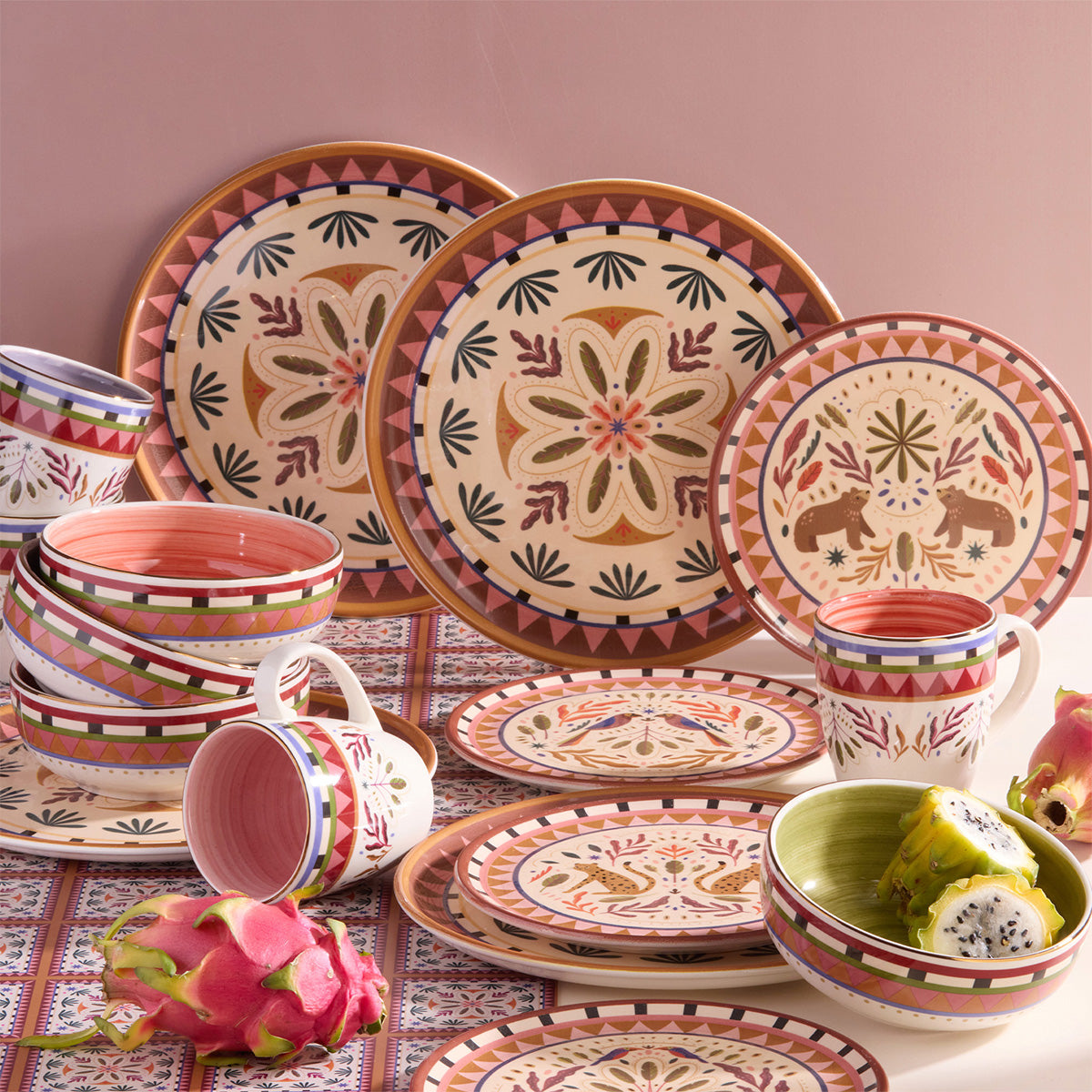 Vajilla Corona Flores 16 Piezas Vajillas De Flores Vajilla Corona