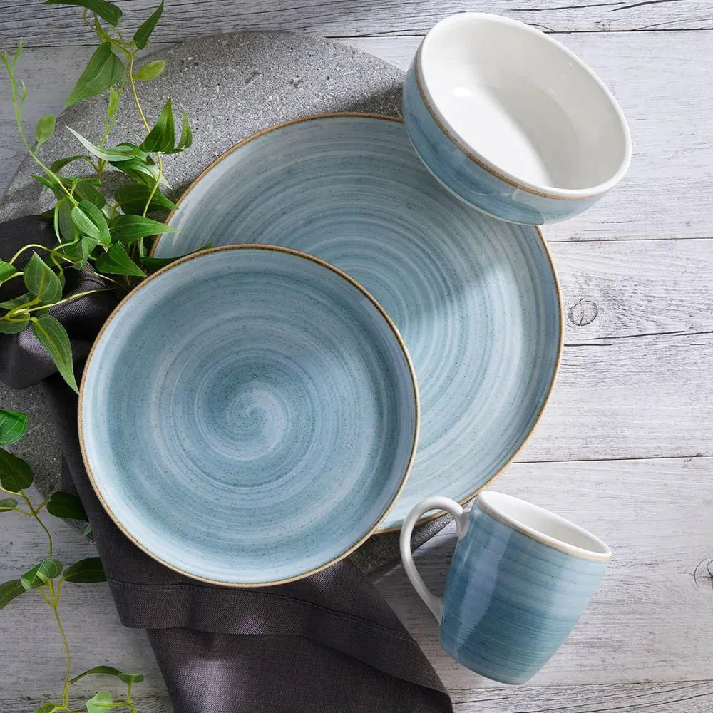 Vajilla Corona Caoba Azul